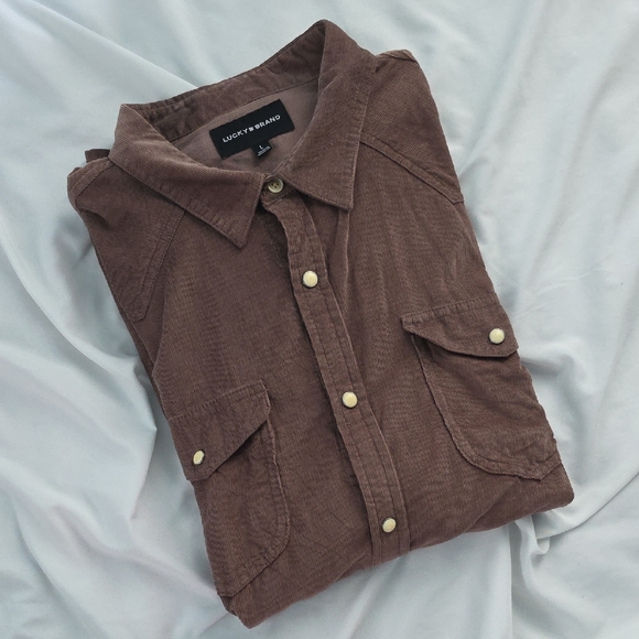 Lucky Brand Other - Lucky Brand Men's Brown Corduroy Shirt Jacket - Size L